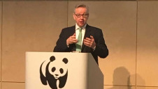 Gove used his speech at WWF’s Living Planet Centre to claim that the UK can “develop global gold standard policies” on environmental management. Image Defra UK twitter